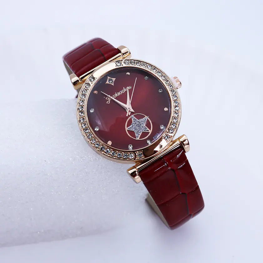 Fashionable Quartz Watch with Rhinestones for Women