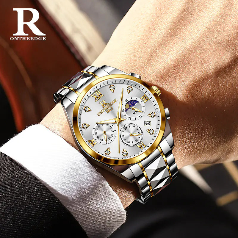Luxury Waterproof Stainless Steel Quartz Watch (One Piece)