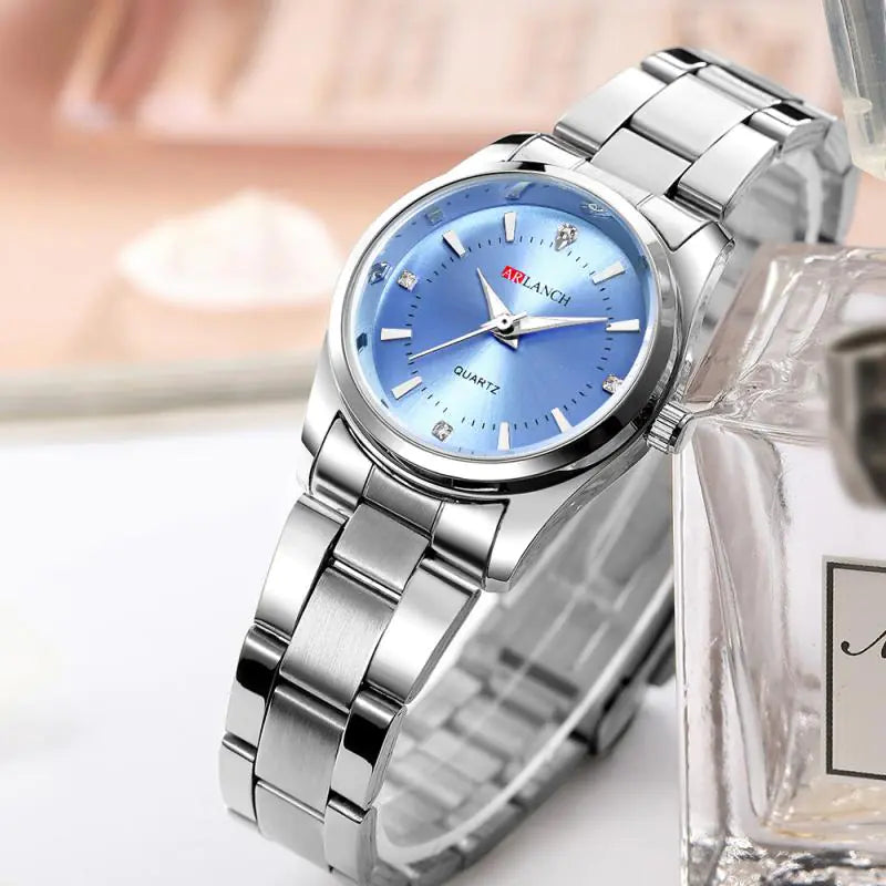 Stainless Steel Quartz Waterproof Watch for Women