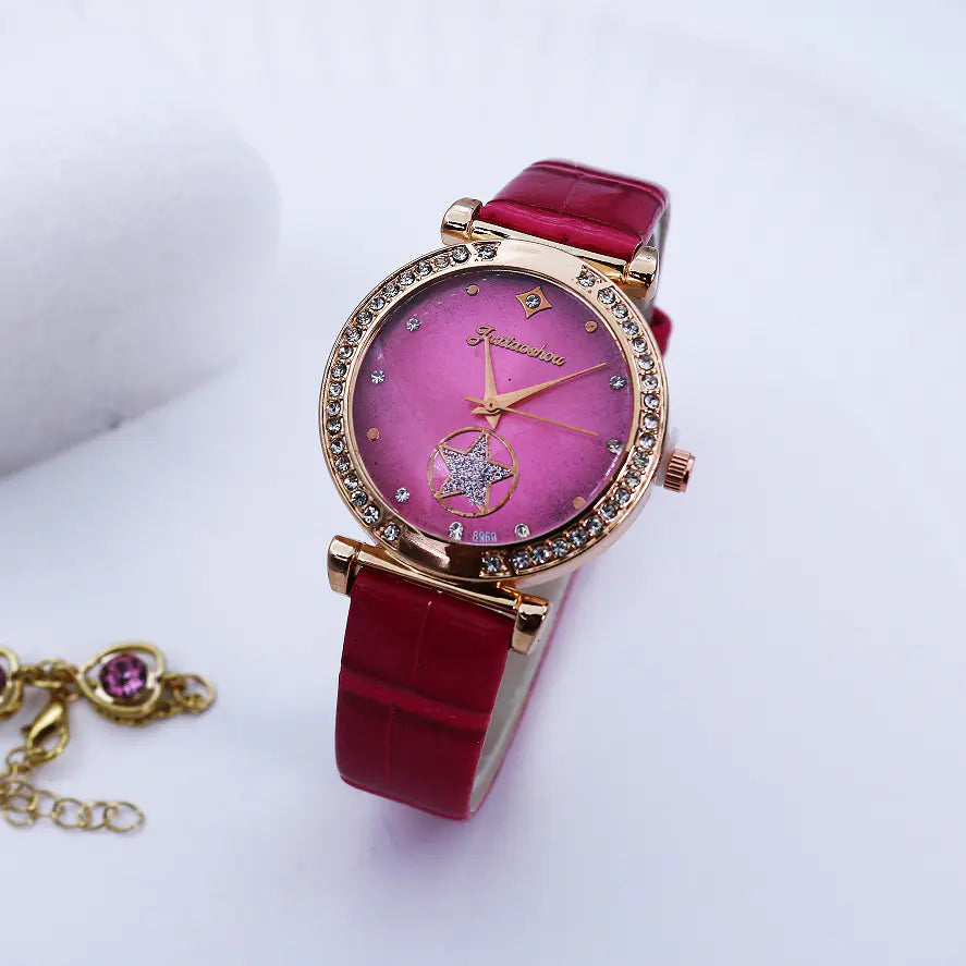 Fashionable Quartz Watch with Rhinestones for Women