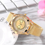 Fashionable Women's Dual Diamond Watch with Rhinestones