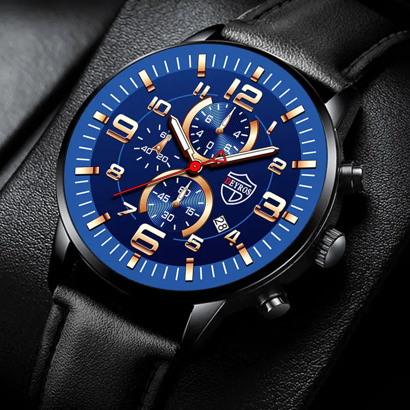 DEYROS Luminous Calendar Quartz Watch for Men