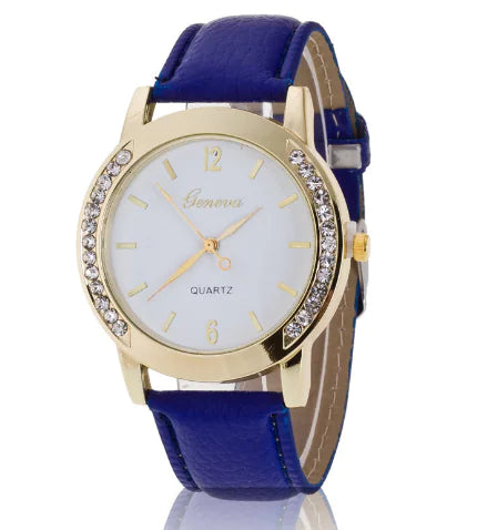 Geneva Leather Strap Watch for Women