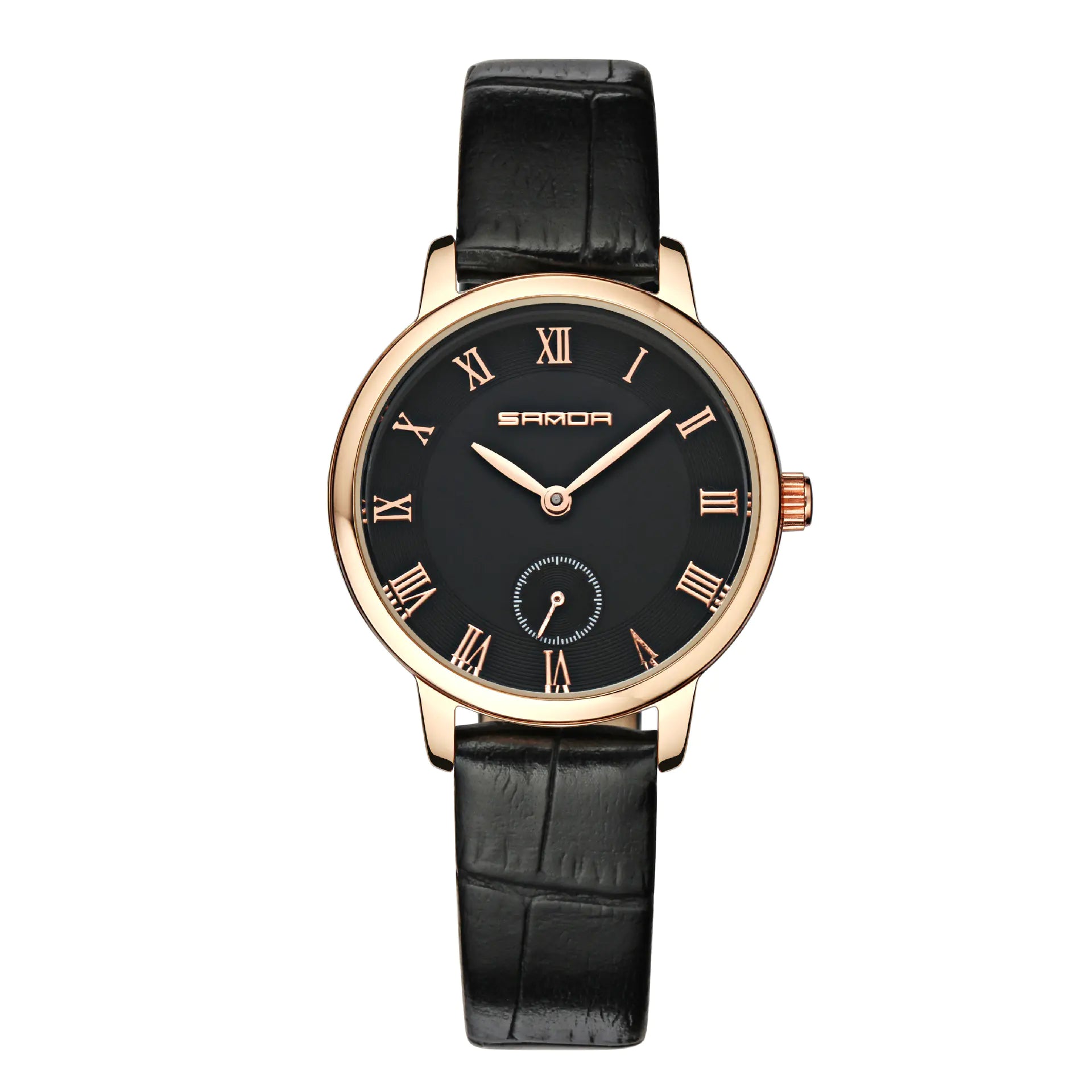 Sanda Leather Strap Quartz Watch for Men