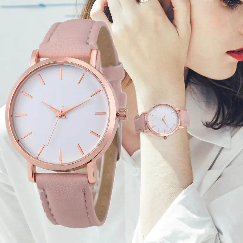 Quartz Watch for Women with Marked Dial