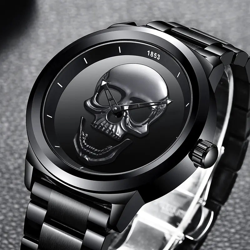 LIGE 3D Skull Watch for Men