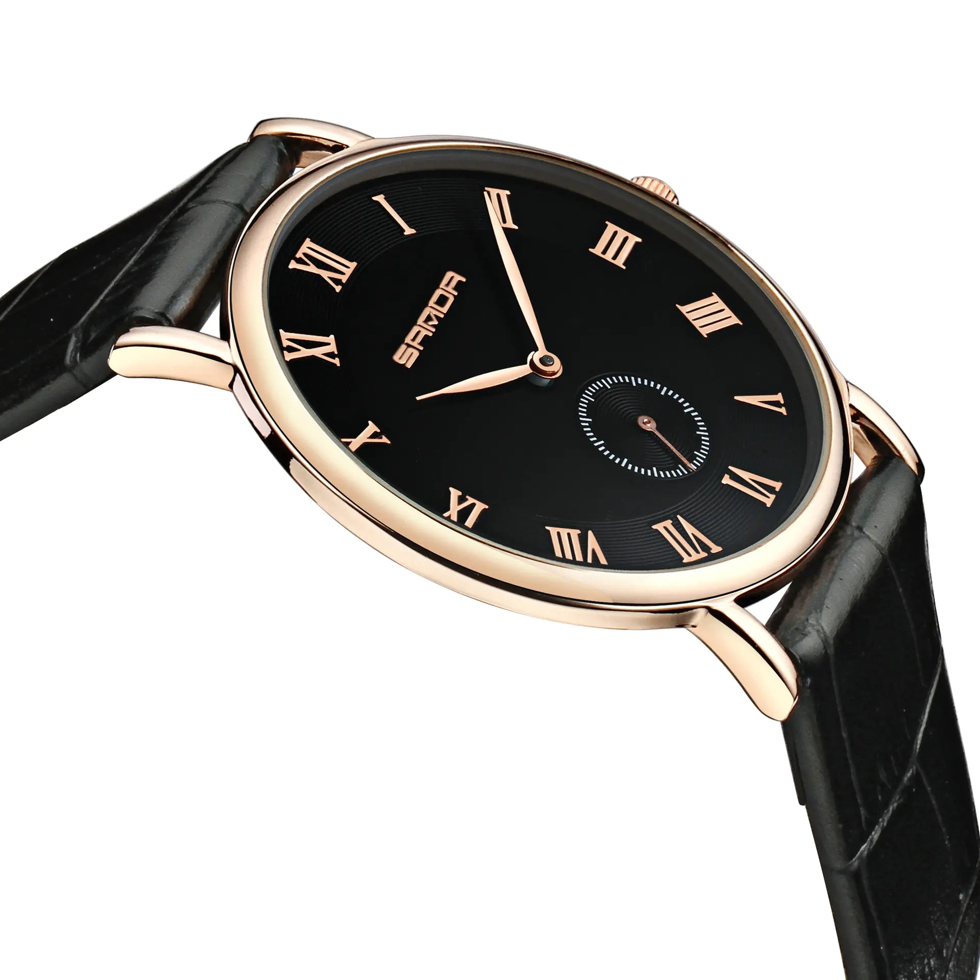 Sanda Leather Strap Quartz Watch for Men