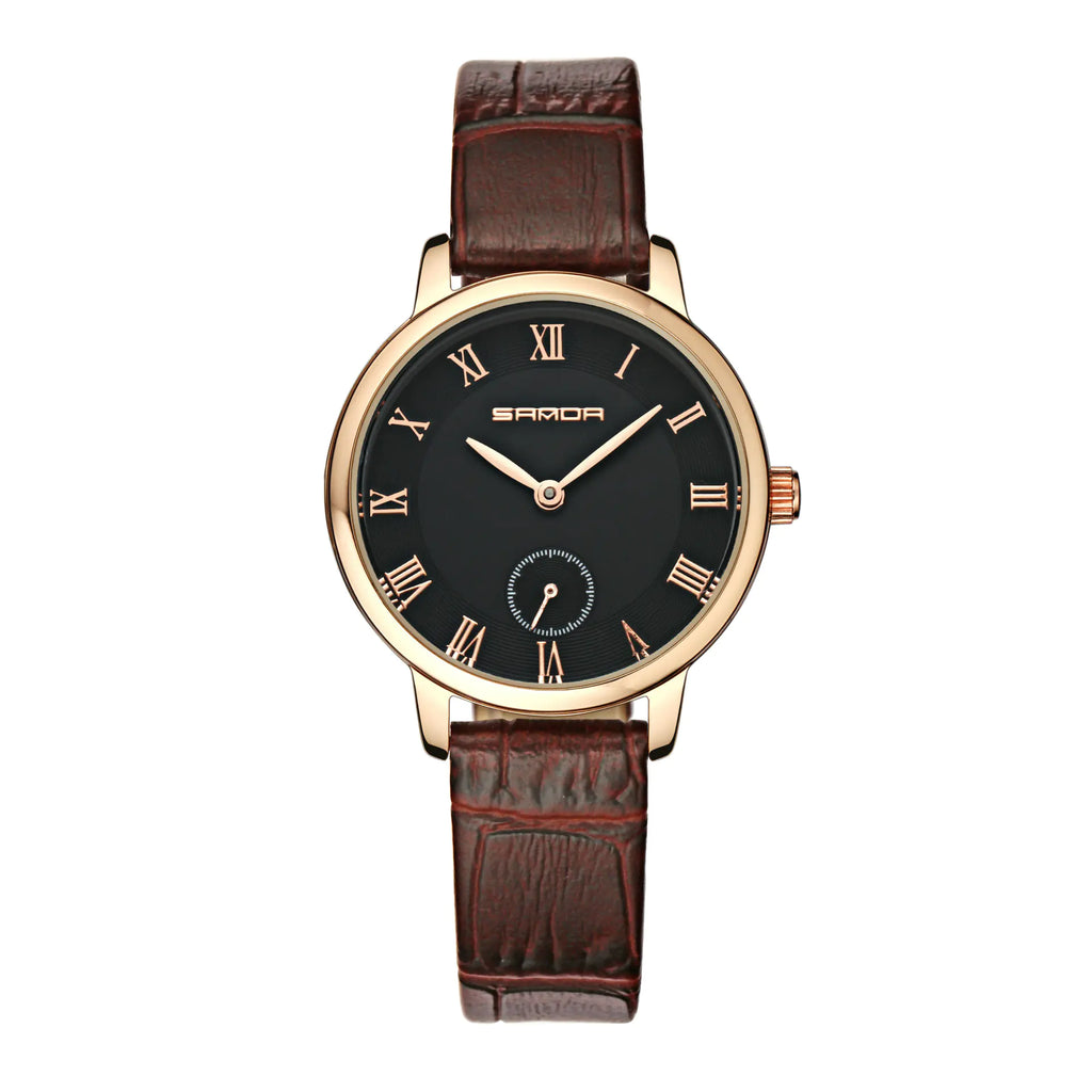 Sanda Leather Strap Quartz Watch for Men