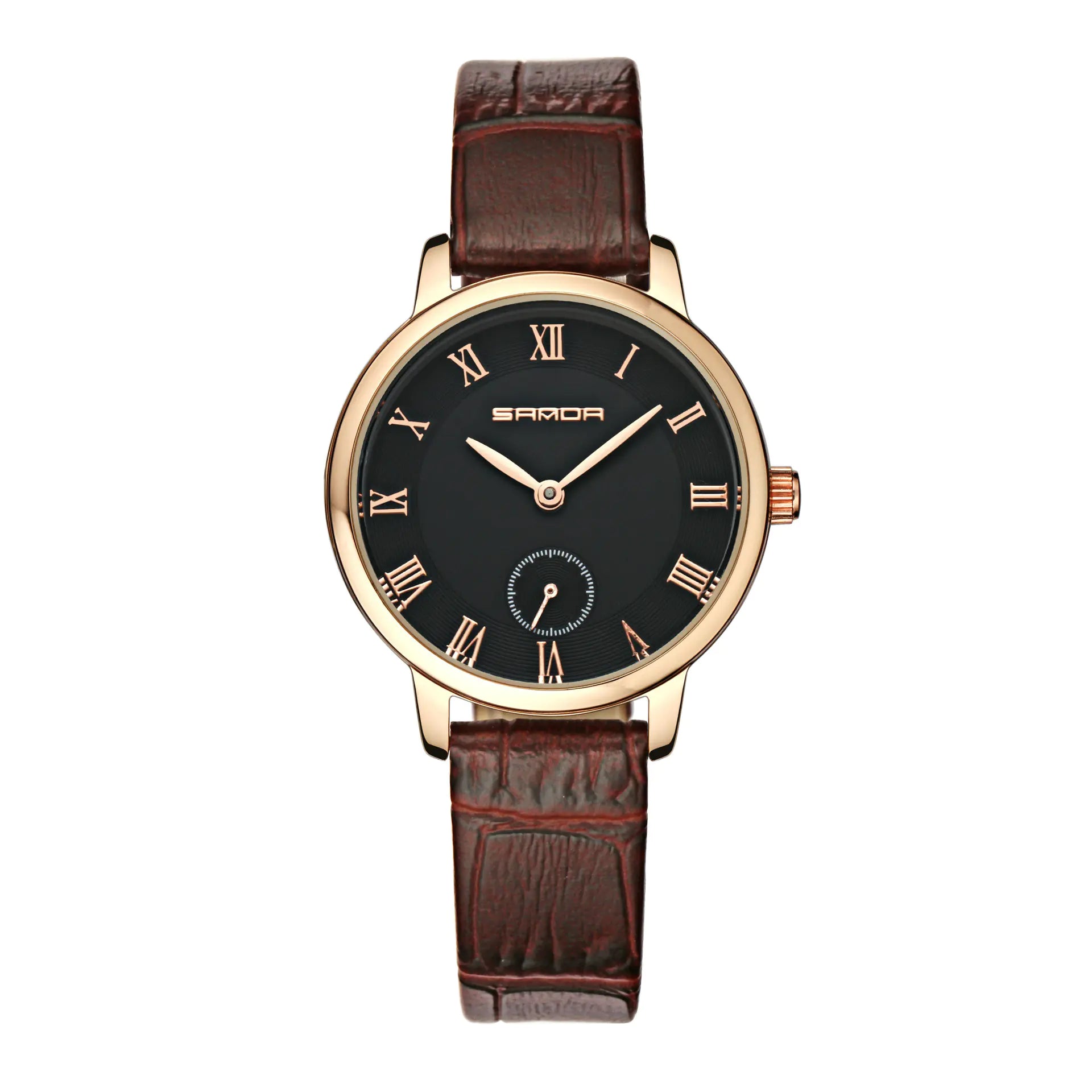 Sanda Leather Strap Quartz Watch for Men