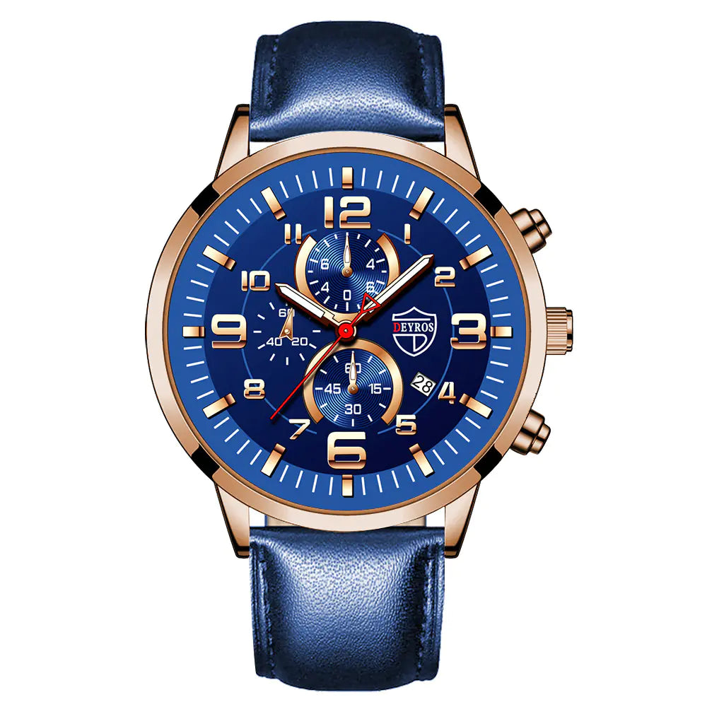 DEYROS Luminous Calendar Quartz Watch for Men