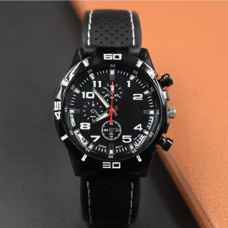 Men's Sports Silicone Quartz Watch for Students