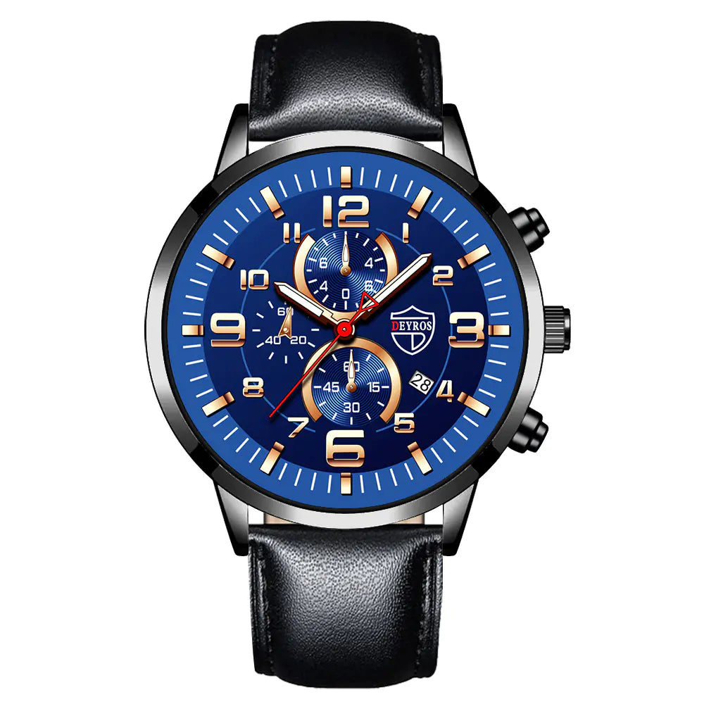 DEYROS Luminous Calendar Quartz Watch for Men