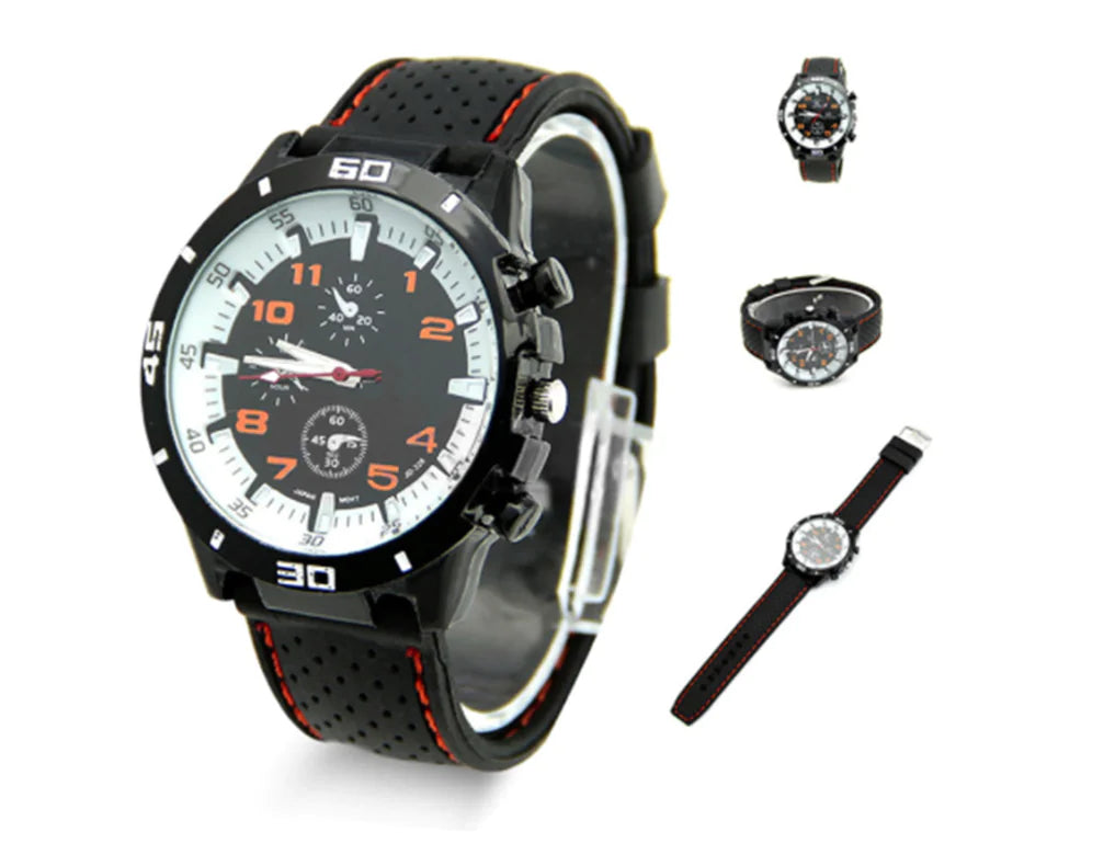 Silicone Racing Watch for Sports Enthusiasts