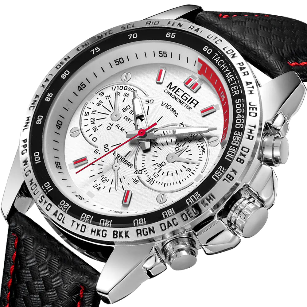 Luminous Multifunctional Steel Case Quartz Chronograph Watch