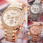 Diamond-Studded Calendar Watch for Women, Quartz