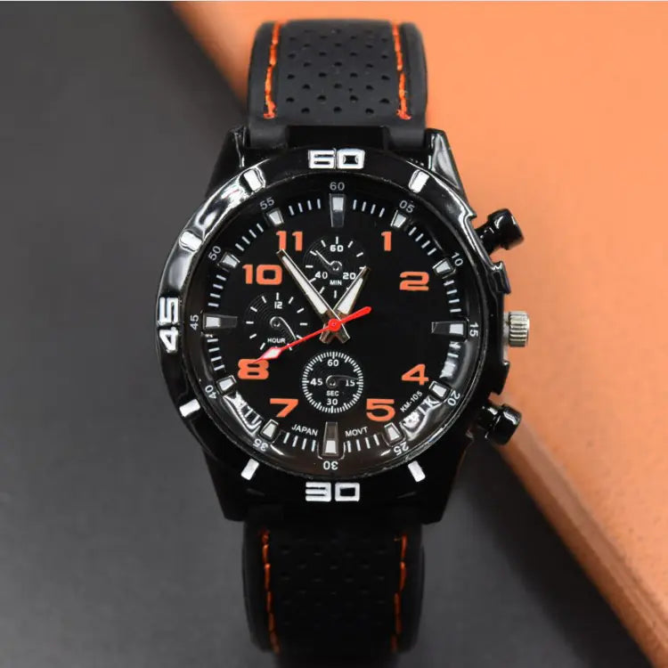 Men's Sports Silicone Quartz Watch for Students