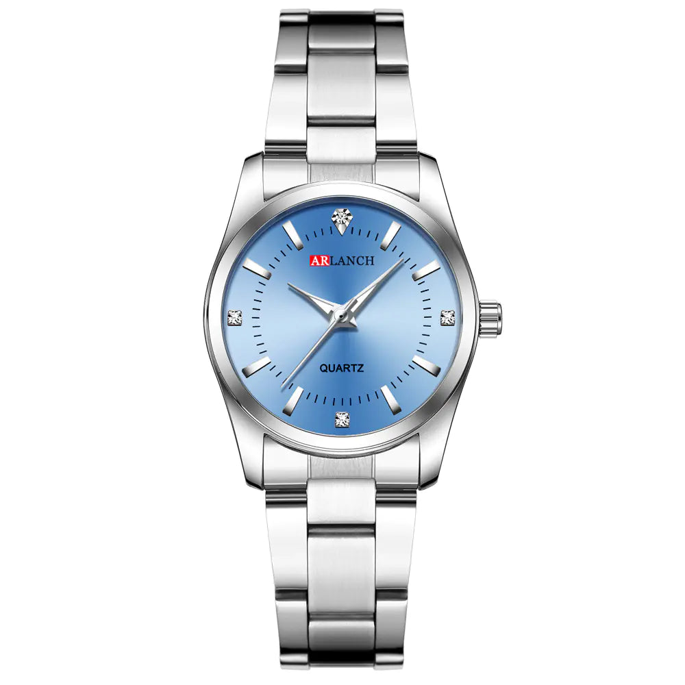 Stainless Steel Quartz Waterproof Watch for Women