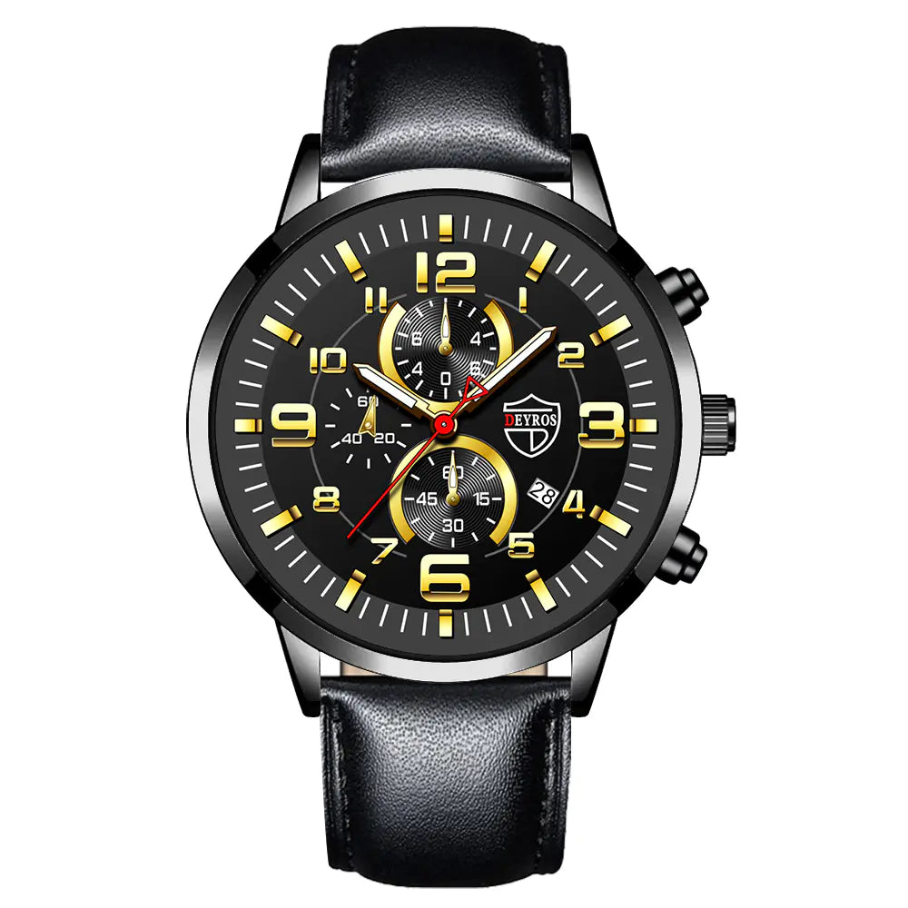 DEYROS Luminous Calendar Quartz Watch for Men