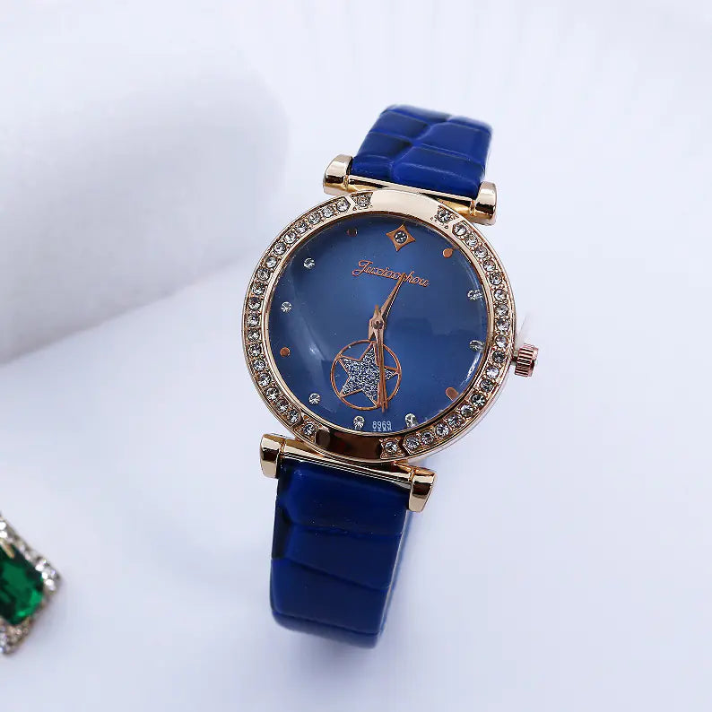 Fashionable Quartz Watch with Rhinestones for Women