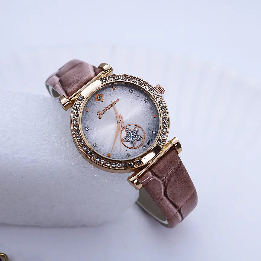 Fashionable Quartz Watch with Rhinestones for Women