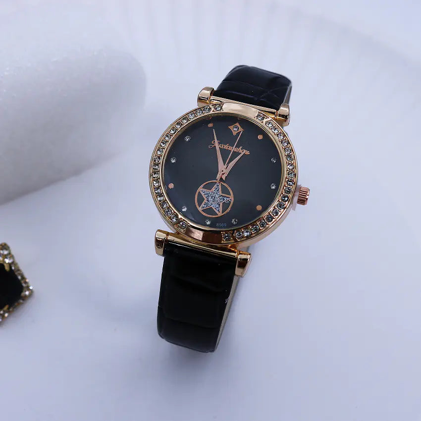 Fashionable Quartz Watch with Rhinestones for Women