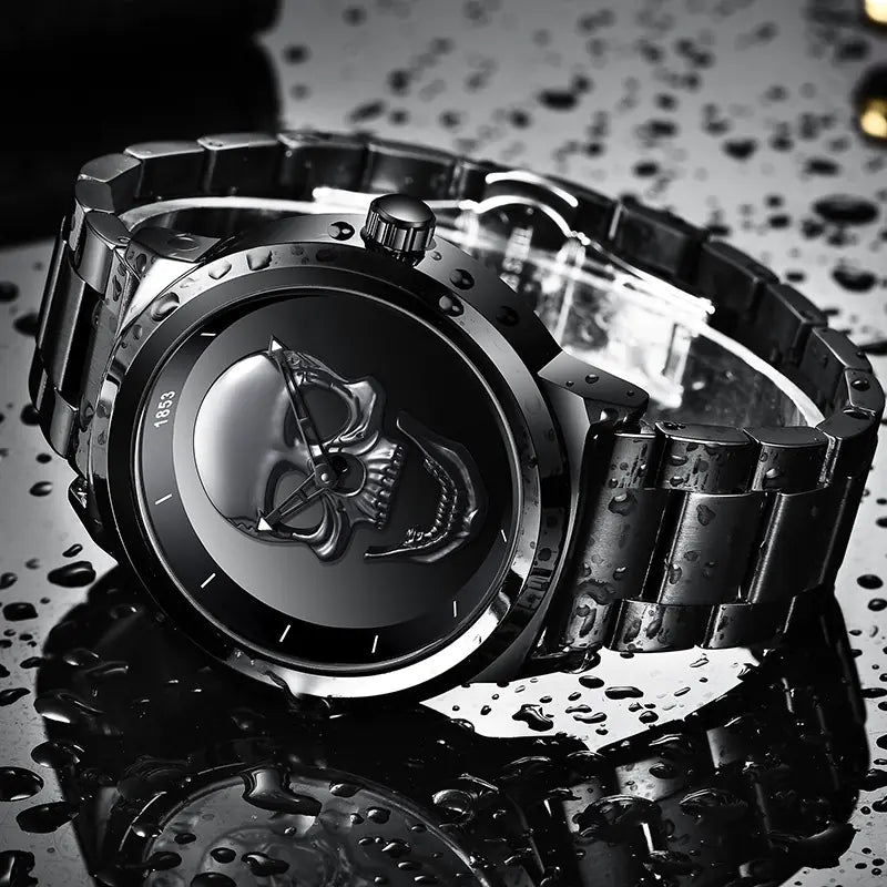 LIGE 3D Skull Watch for Men