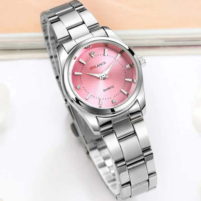 Stainless Steel Quartz Waterproof Watch for Women