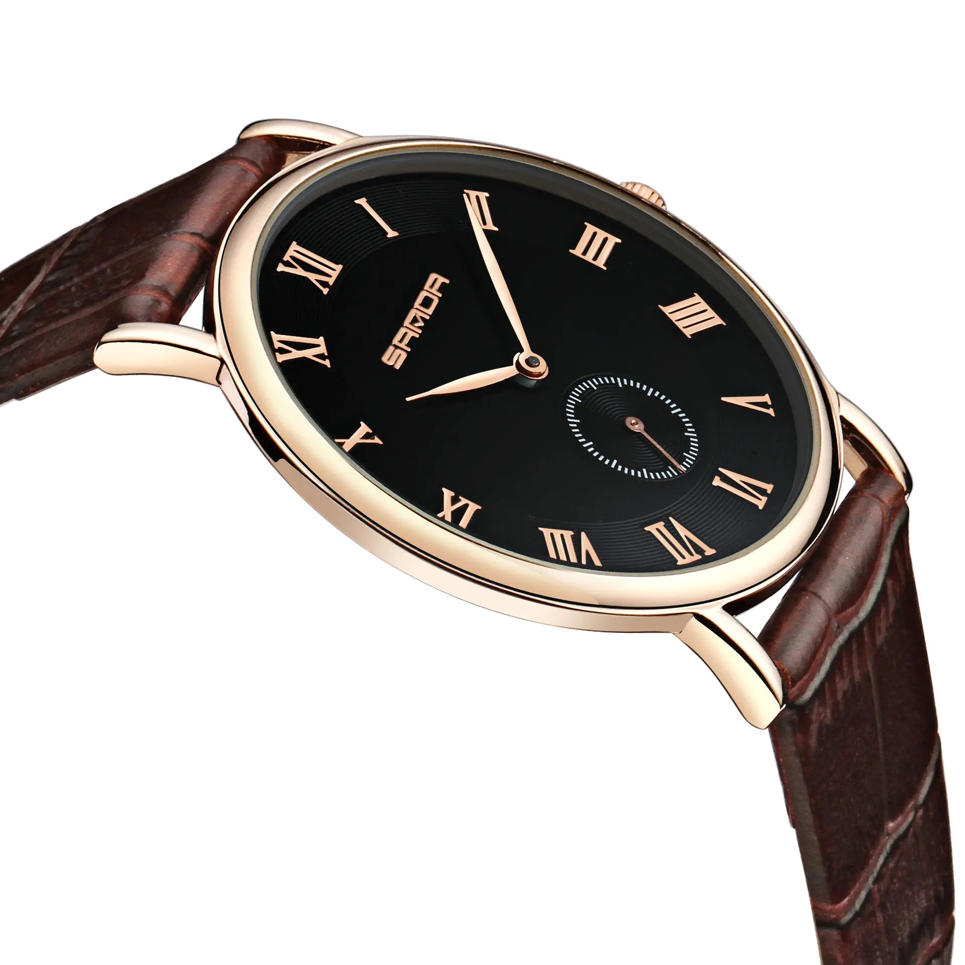 Sanda Leather Strap Quartz Watch for Men